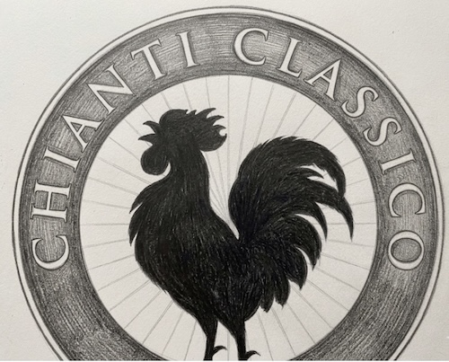 黒い鶏のマーク